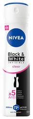 NIVEA Black & White Clear Moterims purškiamas dezodorantas, 150 ml
