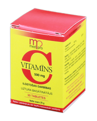 MEDPRO Vitamīns C 500 mg tabletes, 30 gab.