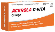 VITABALANS Acerola C-Vita Apelsīns košļājamās tabletes, 30 gab.