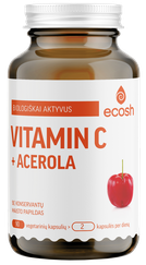 ECOSH vitaminas C su acerola kapsulės, 90 vnt.