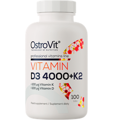 OSTROVIT Vitamin D3 4000 IU + K2 tabletes, 100 gab.