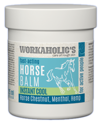 WORKAHOLICS Horse Balm su kaštonų, kanapių ekstraktais, šaldantis kūno balzamas, 125 ml