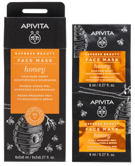 APIVITA Express Beauty With Honey (8 ml) sejas maska, 2 gab.