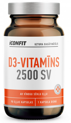 ICONFIT D3 Vitamin, 2500 IU kapsulas, 90 gab.