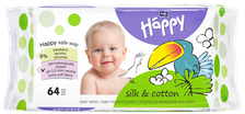 HAPPY   Silk & Cotton mitrās salvetes, 64 gab.