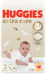 HUGGIES Extra Care 3 Jumbo Pack, 6-10kg autiņbiksītes, 40 gab.