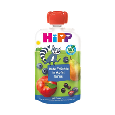 HIPP Melleņu, Sarkano Augļu, Ābolu, Bumbieru (no 1 gada) biezenis, 100 g