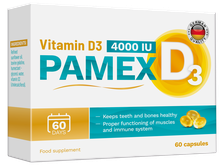 VITAMIN D3 Pamex 4000 IU kapsulas, 60 gab.