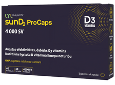 LYL sunD3 ProCaps 4000 SV kapsulas, 60 gab.