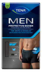 TENA Men Protective Boxer Black L mazgājami bokseršorti, 1 gab.