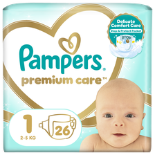 PAMPERS Premium Care 2-5 kg autiņbiksītes, 26 gab.