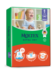 MOLTEX Extra Dry XL autiņbiksītes, 40 gab.