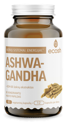 ECOSH Ašvaganda (Ashwagandha) su KSM-66® šaknų ekstraktu, 400 mg kapsulės, 90 vnt.