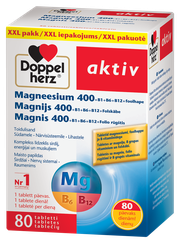 DOPPELHERZ Activ Magneesium 400 tabletes, 80 gab.