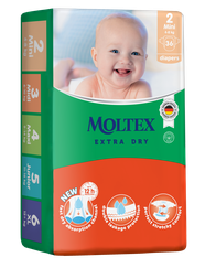 MOLTEX Extra Dry 2 Mini autiņbiksītes, 36 gab.