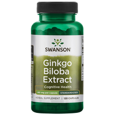 SWANSON Ginkgo Biloba standartizuotas ekstraktas kapsulės, 120 vnt.