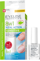EVELINE Nail Therapy Sensitive 8in1 stiprinošs līdzeklis nagiem, 12 ml