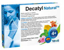 DECATYL Natural sūkājamās tabletes, 12 gab.