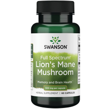 SWANSON Lion's Mane 500 Mg, nervų sistemos veiklai,  kapsulės, 60 vnt.