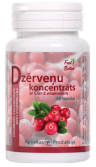 APTIEKAS PRODUKCIJA Dzērveņu Koncentrāts Ar C Un E Vitamīniem kapsulas, 60 gab.