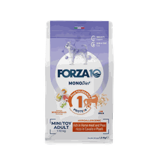 FORZA10 Monodiet Mini/Toy Adult Ar Zirgu Un Zirņiem, Suņiem sausā barība, 1.5 kg