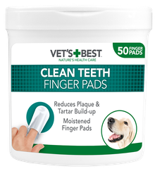 VET'S+BEST Clean Teeth Finger uzpirksteņi zobu tīrīšanai, 50 gab.