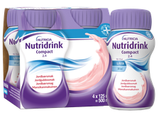 NUTRICIA Nutridrink Compact ar zemeņu garšu 125 ml dzēriens, 4 gab.