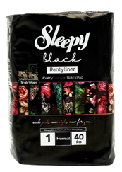 SLEEPY Black Normal ikdienas ieliktnīši, 40 gab.