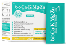 BIOFARMACIJA Bio CA+K+MG+ZN ar D3 vit. pulveris, 28 gab.