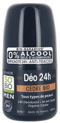SO BIO ETIC Men 24H Ar Ciedru dezodorants, 50 ml