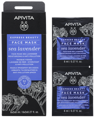 APIVITA Express Beauty Moisturizing & Anti-pollution With Sea Lavender (8 ml) sejas maska, 2 gab.