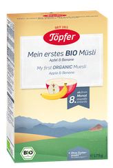 TOPFER Banānu Un Ābolu Bio no 8 mēn. putra muslis, 175 g