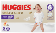 HUGGIES Extra Care Pants S5, 12-17kg biksītes, 34 gab.