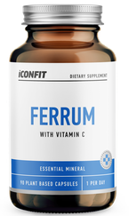 ICONFIT Ferrum Dzelzs 20mg + Vitamīns C kapsulas, 90 gab.