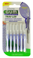 GUM Trav-Ler 0,6 mm zobstarpu birstīte, 6 gab.