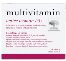 NEW NORDIC Multivitamin Active Woman 55+ tabletes, 90 gab.
