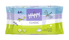 HAPPY   Classic mitrās salvetes, 64 gab.