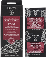 APIVITA Express Beauty Line Smoothing With Grape (2ml) maska ādai ap acīm, 2 gab.