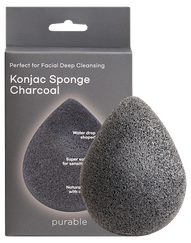 PURABLE Konjac Sponge - Charcoal attīrošs sūklis, 1 gab.