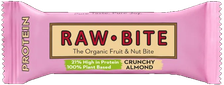 RAWBITE ar kraukšķīgām mandelēm, ekoloģisks, proteīna batoniņš, 45 g