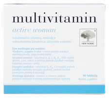 NEW NORDIC Multivitamin Active Woman tabletes, 90 gab.