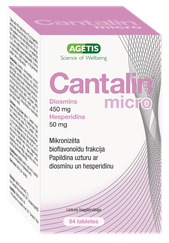 CANTALIN Micro Diosmīns 450 mg Hesperidīns 50 mg tabletes, 64 gab.