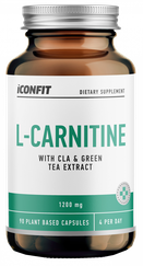 ICONFIT L-Carnitine with ClA & Green Tea Extract 1200 mg kapsulas, 90 gab.