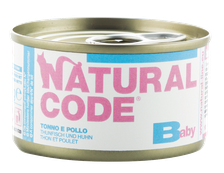 NATURAL CODE Baby Kitten Tuncis Un Vista mitrā barība, 85 g