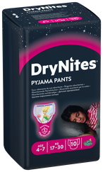 HUGGIES DryNites Meitenēm 4-7 gadi autiņbiksītes, 10 gab.