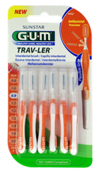 GUM Trav-Ler 0,9 mm zobstarpu birstīte, 6 gab.