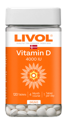 LIVOL  Extra Vitamin D 4000IU tabletes, 120 gab.