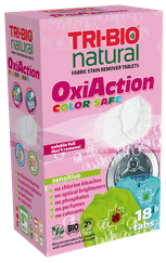 TRI-BIO OxiAction Color Safe tabletes traipu tīrīšanai, 18 gab.