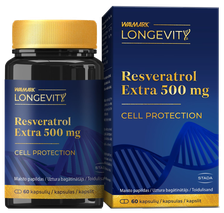 WALMARK   Longevity Resveratrol Extra 500 mg kapsulas, 60 gab.