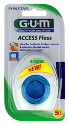 GUM Access Floss 50 posmi zobu diegs, 1 gab.